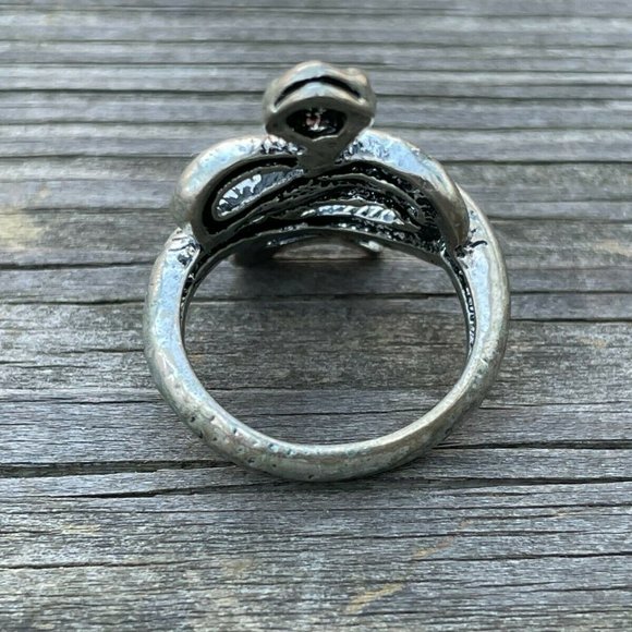 Snake Ring Silver Tone Fashion Rings Jewelry Unisex Rings Size 7 - Picture 3 of 9